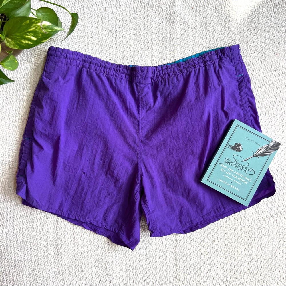 Vintage 80s Purple Short Swim Trunks